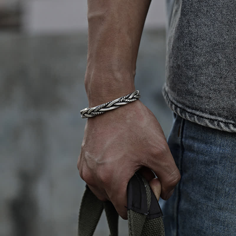 Kupferarmband für Damen und Herren im geflochtenen Design