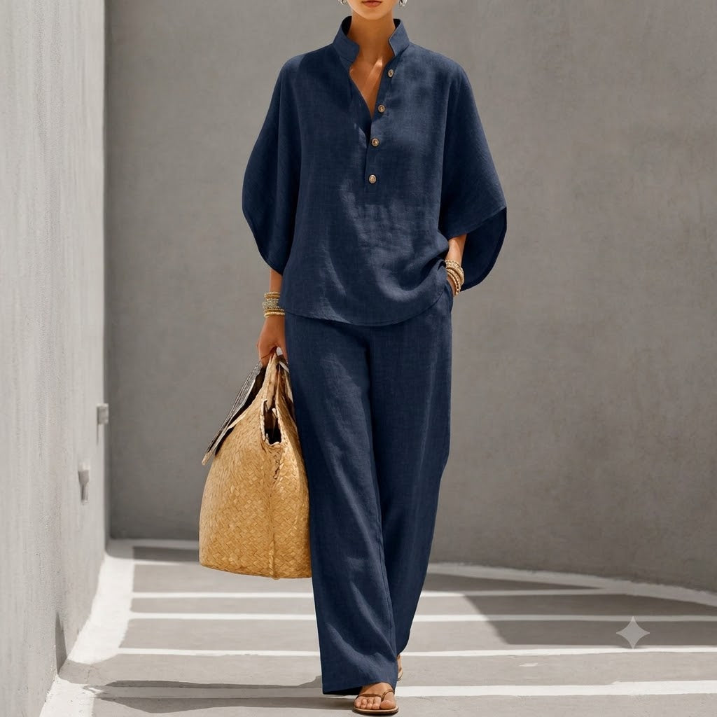 Zweiteiler Damen Fließend Leicht Sommer Casual