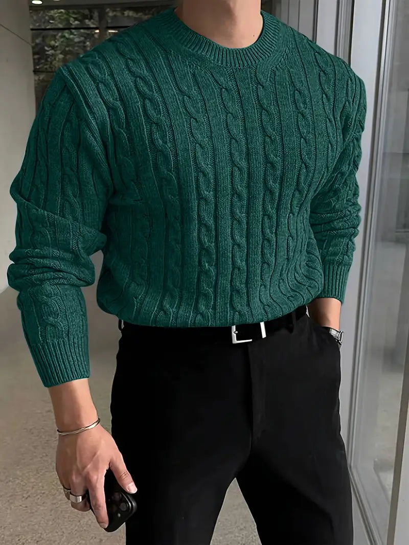 Mergim Lässiger Strickpullover Mit Langen Ärmeln