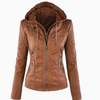 Blouson en cuir imperméable pour femme avec capuche I La veste idéale en toute saison