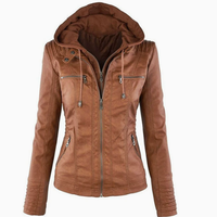 Blouson en cuir imperméable pour femme avec capuche I La veste idéale en toute saison