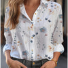Langarmbluse für Damen mit floralem Muster und V-Ausschnitt, elegant und casual