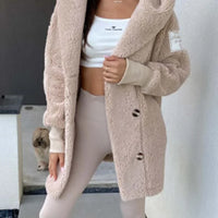Kapuzenjacke Damen Regular Fit Herbst & Winter Plüsch