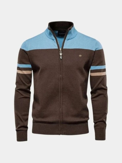 Cross & Crown Stehkragen Cardigan Pullover mit Reißverschluss