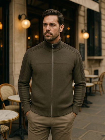 Cross & Crown Cashmere Zip Turtleneck Pullover