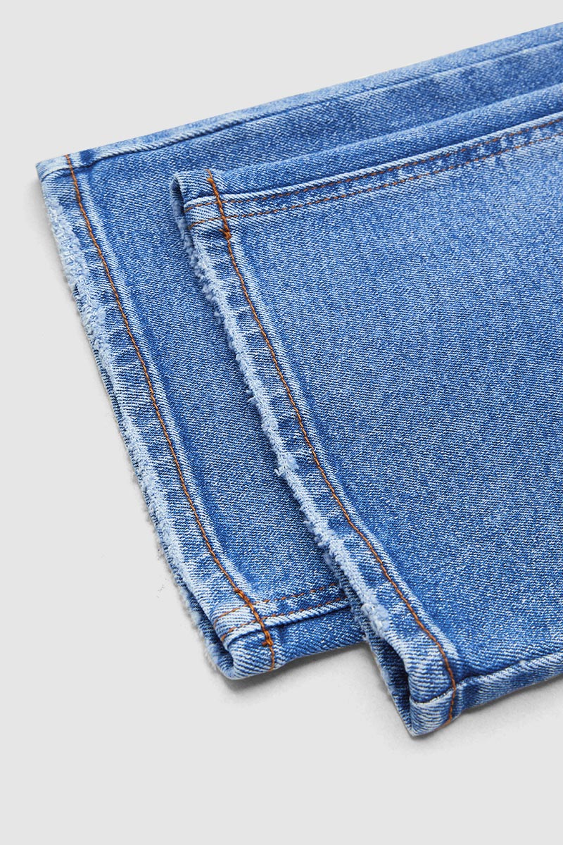 Jeans Damen Regular Fit Mittelhoher Bund Casual