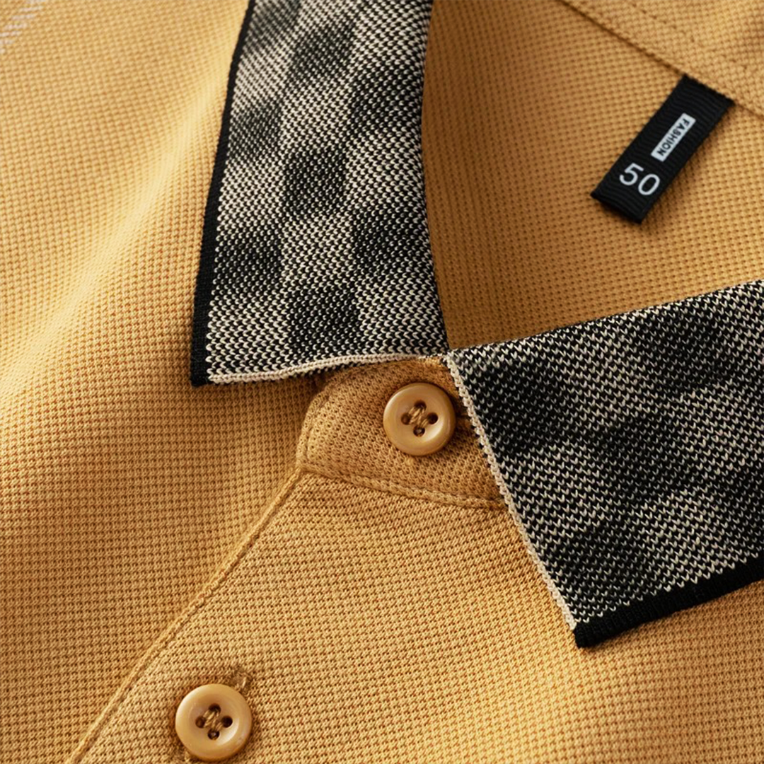 Polo-Shirt Herren Regular Fit Freizeit Karodesign