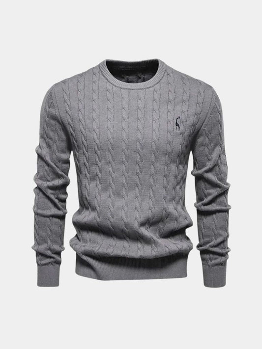 Cotton Crew Neck Sweater - Cross & Crown