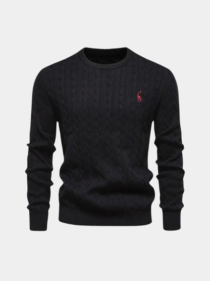 Cotton Crew Neck Sweater - Cross & Crown