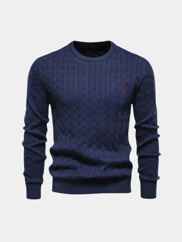 Cotton Crew Neck Sweater - Cross & Crown