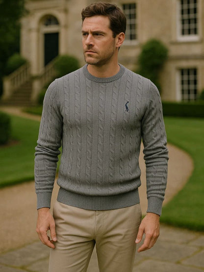 Cotton Crew Neck Sweater - Cross & Crown