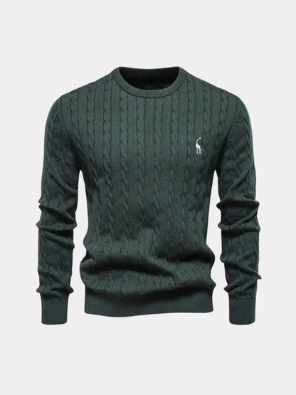 Cotton Crew Neck Sweater - Cross & Crown