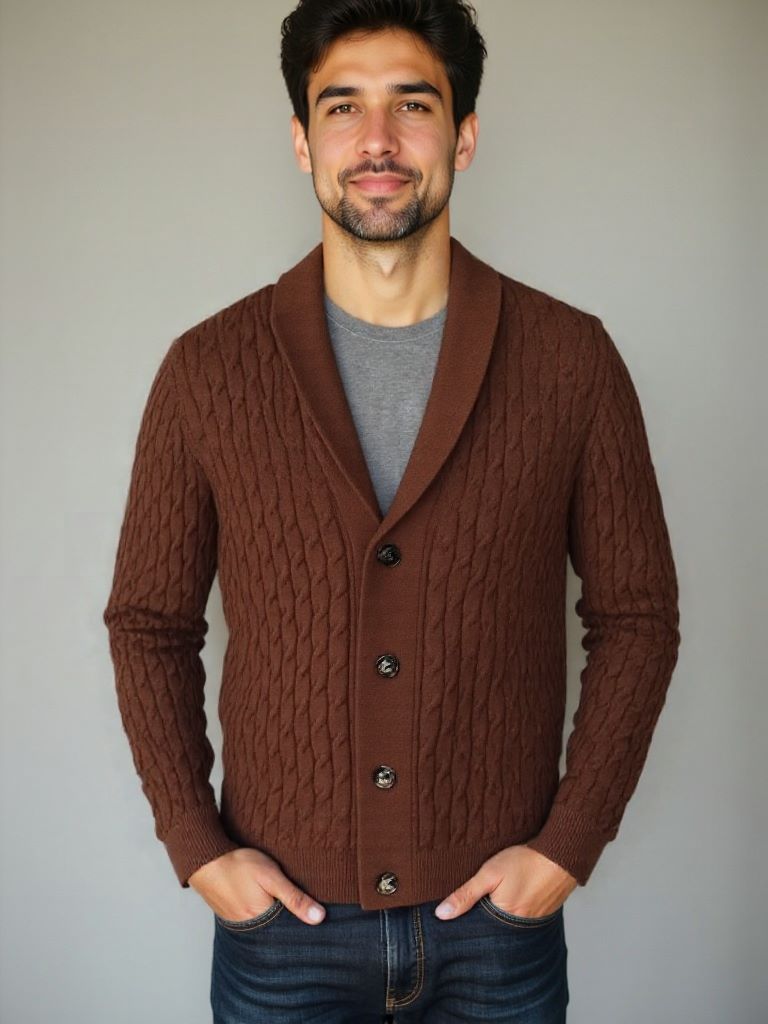 Bequemer Klassischer Cardigan - Cross & Crown