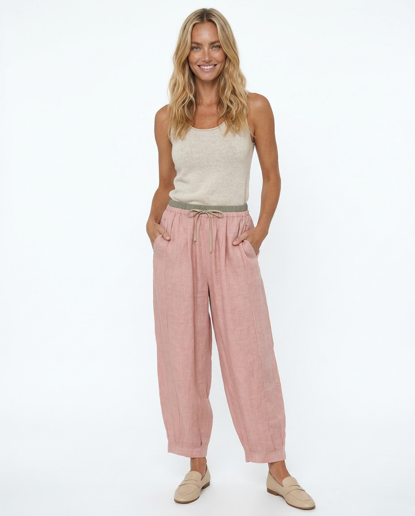 Damen Stoffhose Relaxed Fit Freizeit Sommer