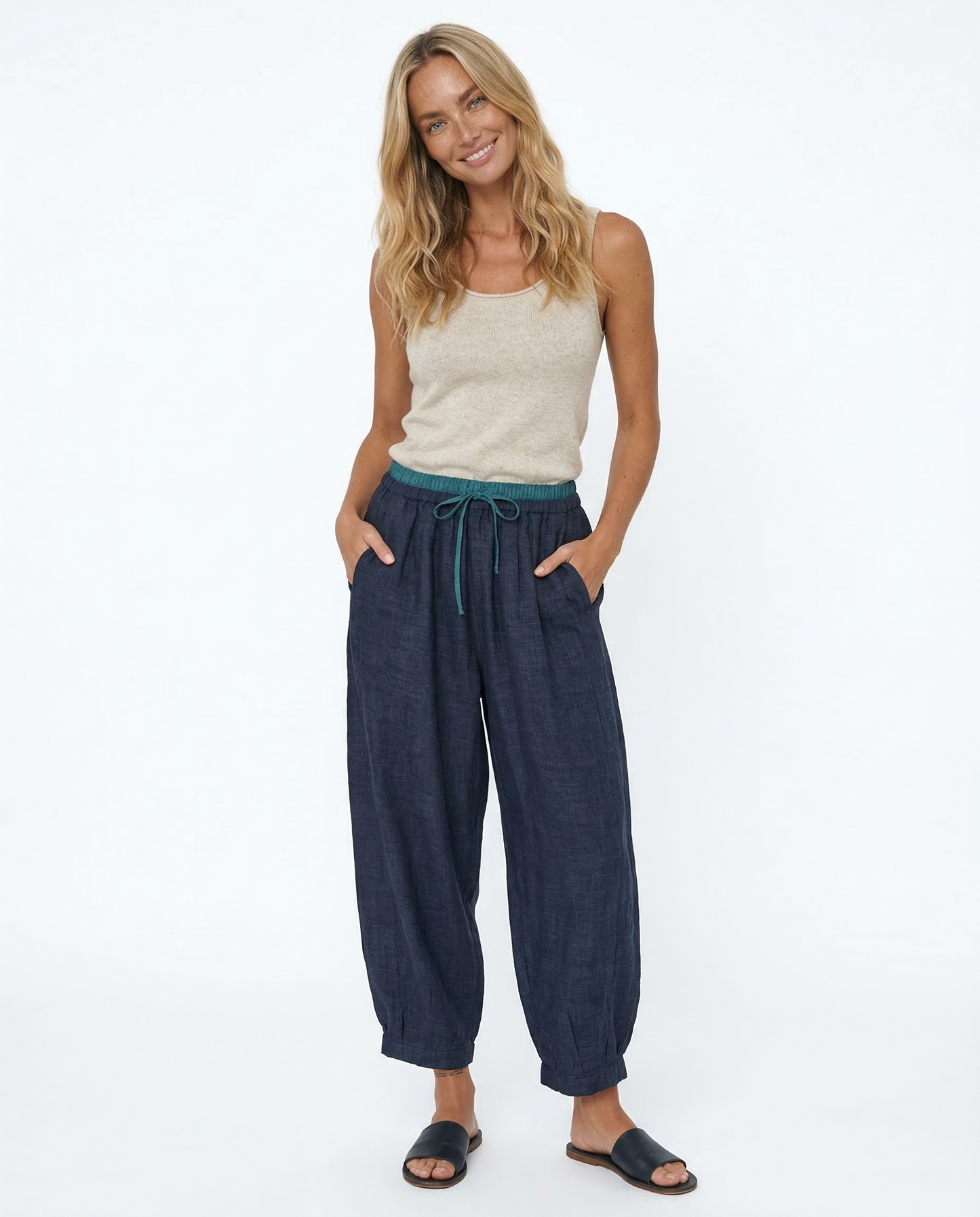 Damen Stoffhose Relaxed Fit Freizeit Sommer