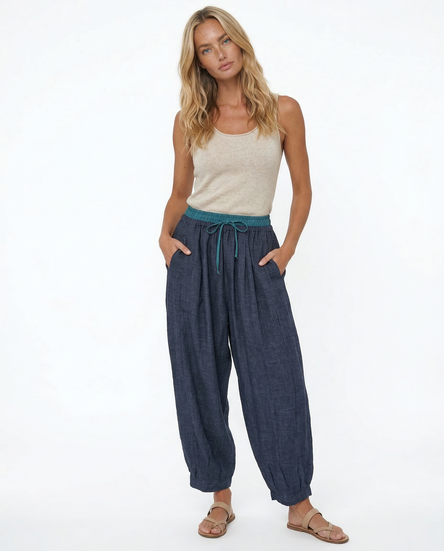 Damen Stoffhose Relaxed Fit Freizeit Sommer