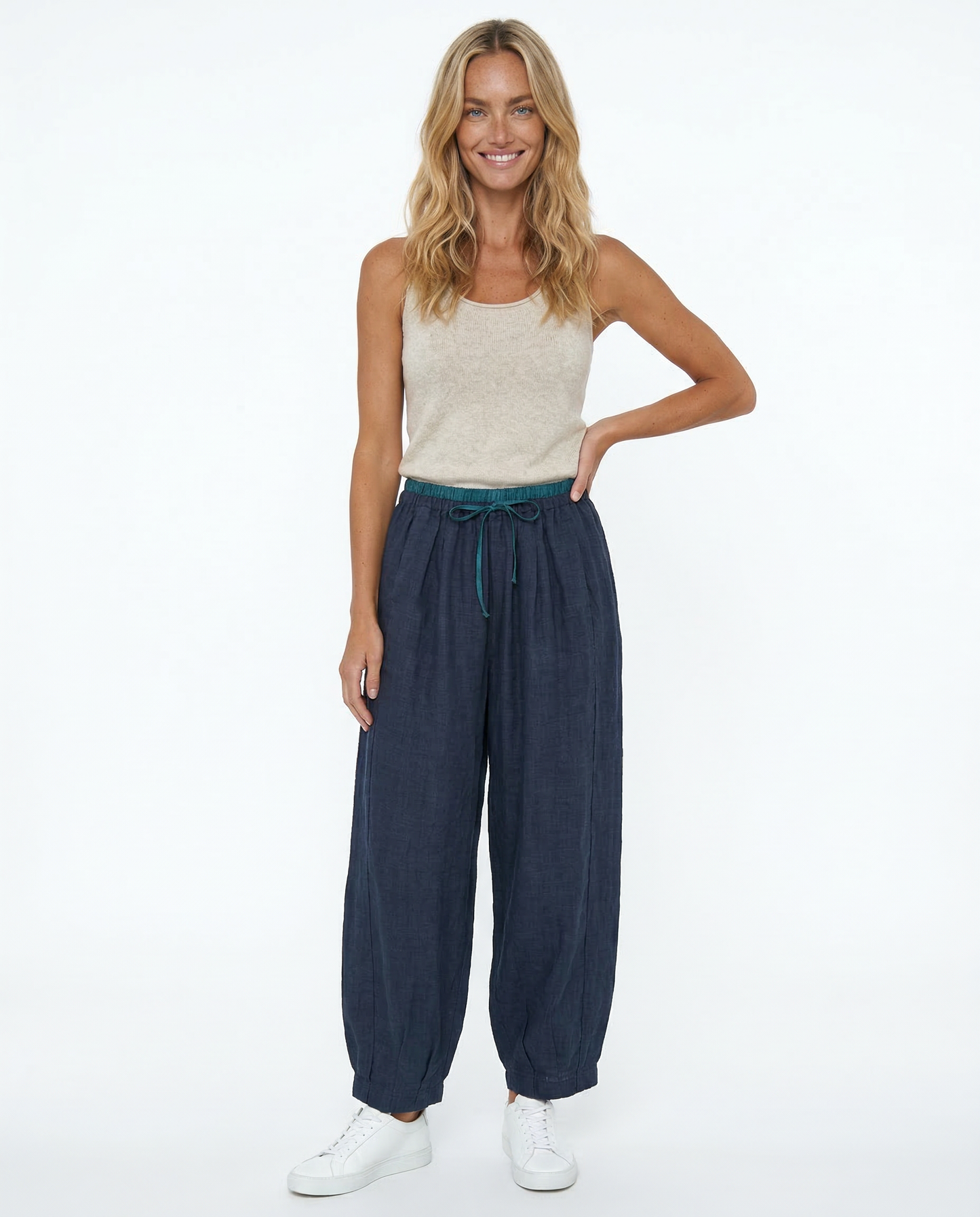Damen Stoffhose Relaxed Fit Freizeit Sommer