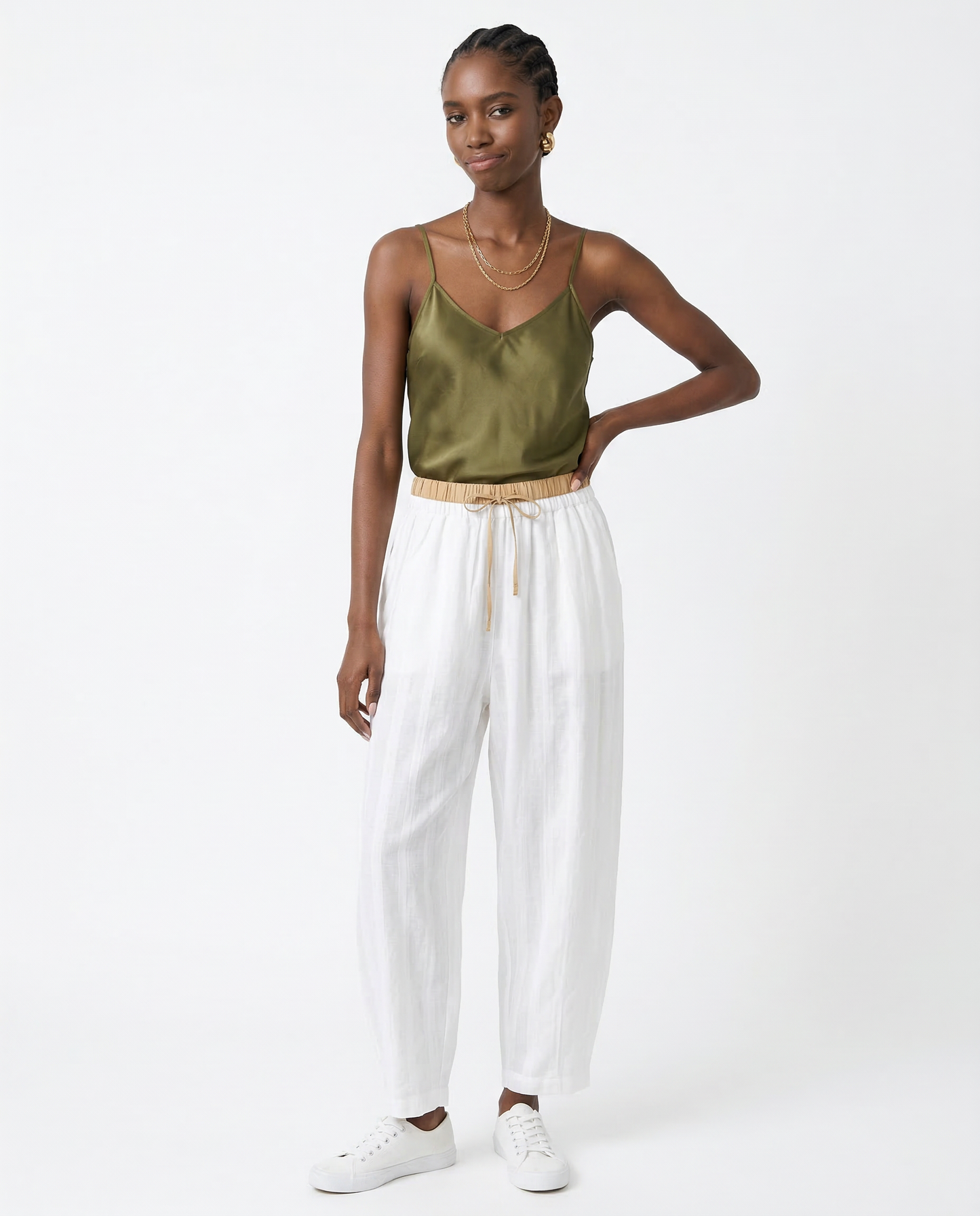 Damen Stoffhose Relaxed Fit Freizeit Sommer