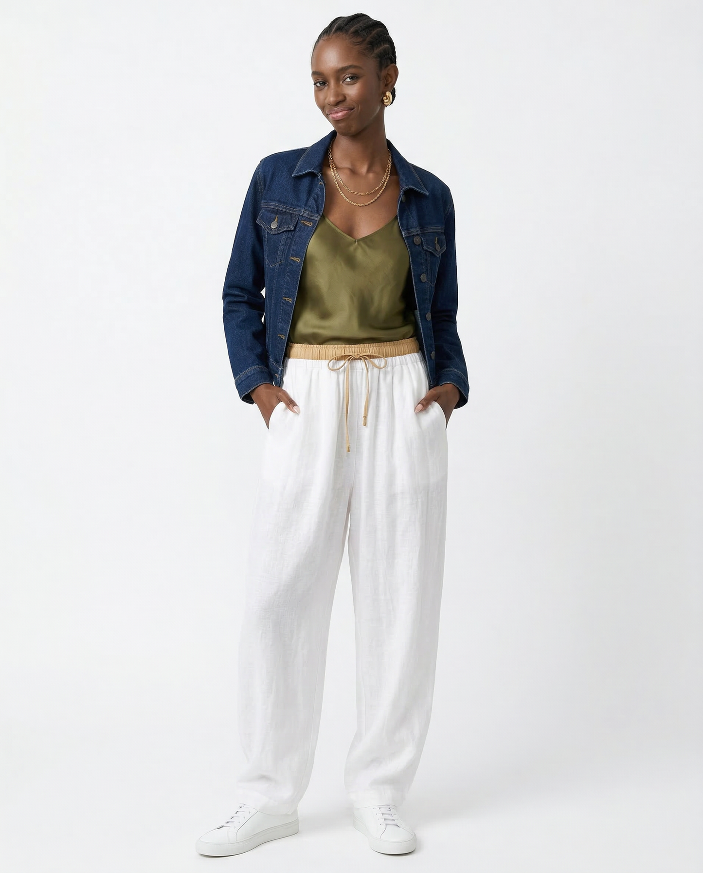 Damen Stoffhose Relaxed Fit Freizeit Sommer