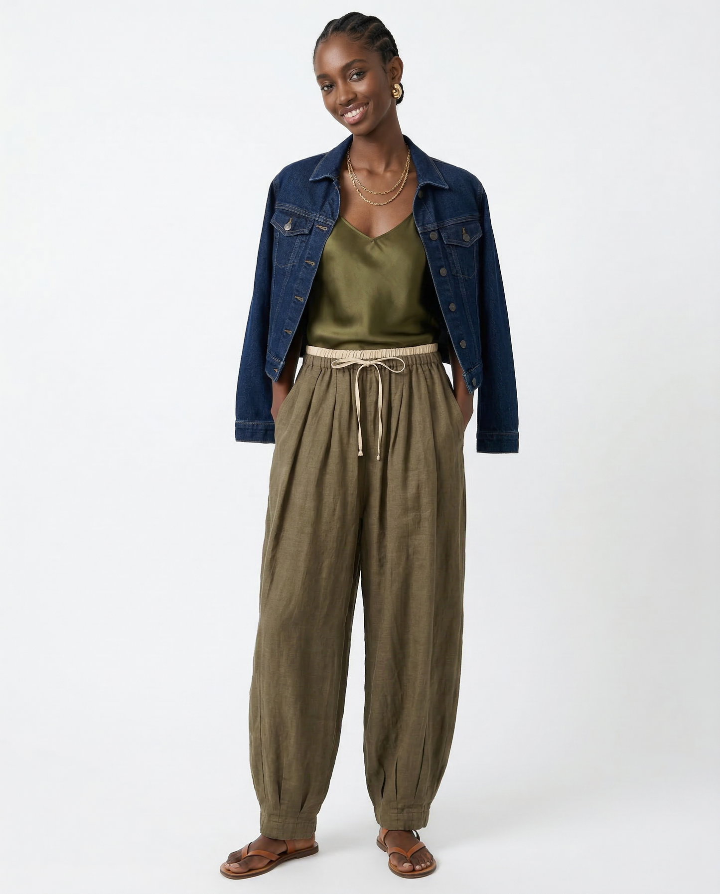 Damen Stoffhose Relaxed Fit Freizeit Sommer