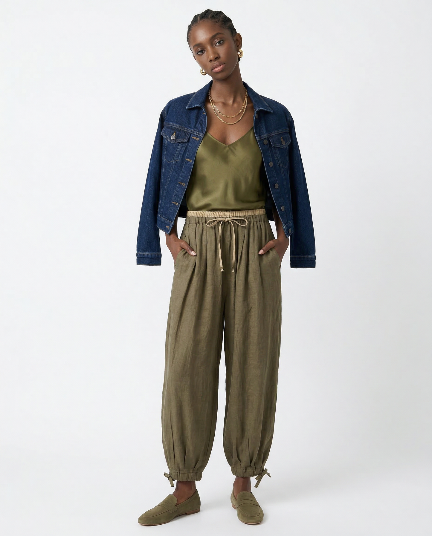 Damen Stoffhose Relaxed Fit Freizeit Sommer