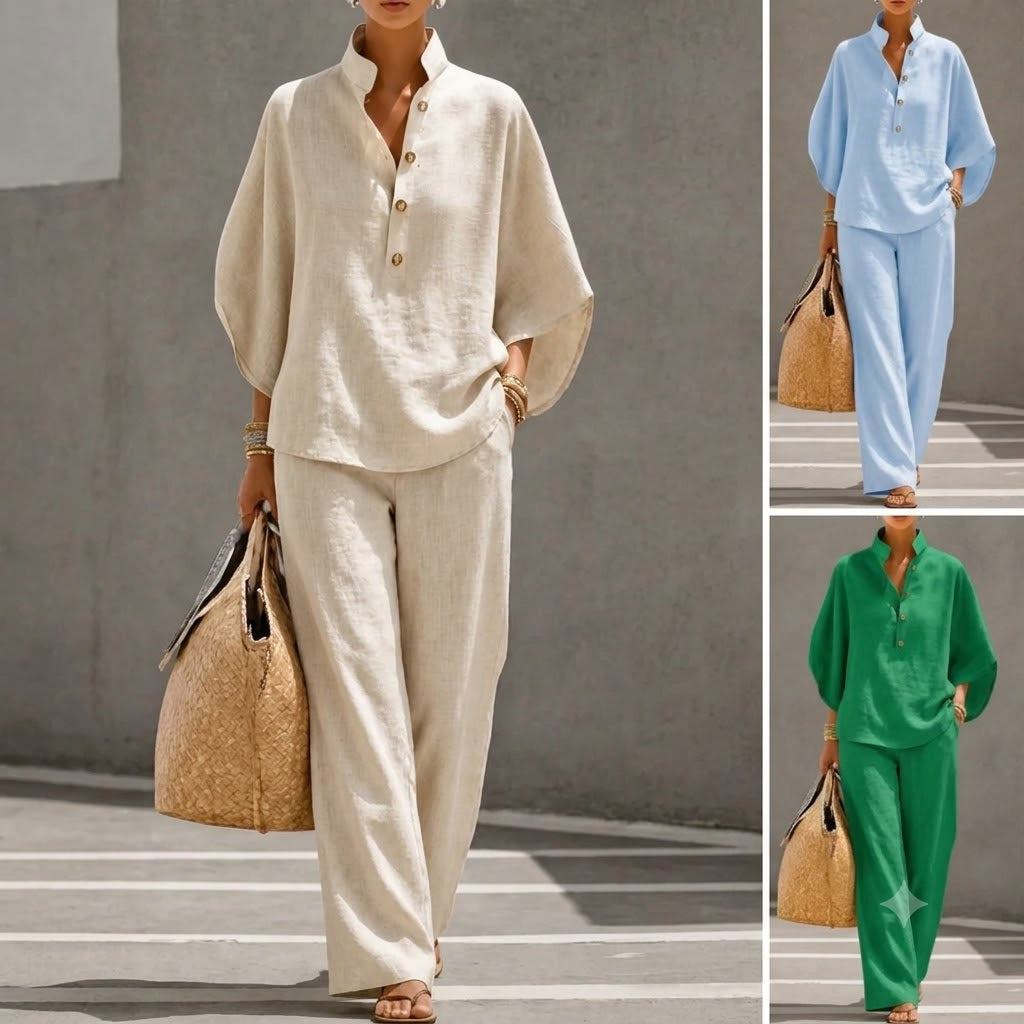 Zweiteiler Damen Fließend Leicht Sommer Casual