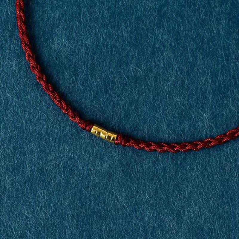 Geflochtenes Buddha-Armband Damen Fußkette mit Goldperlen