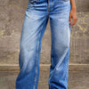 Jeans Damen Regular Fit Mittelhoher Bund Casual