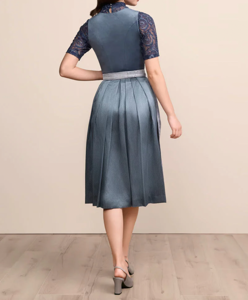 Dirndl Kleid Damen Eckiger Ausschnitt Schmuckapplikation Freizeit