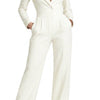 Jumpsuit Damen Weit Bein Reverskragen Langarm Freizeit