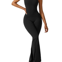 Jumpsuit Damen Ärmellos Offener Rücken Ausgestellte Beine