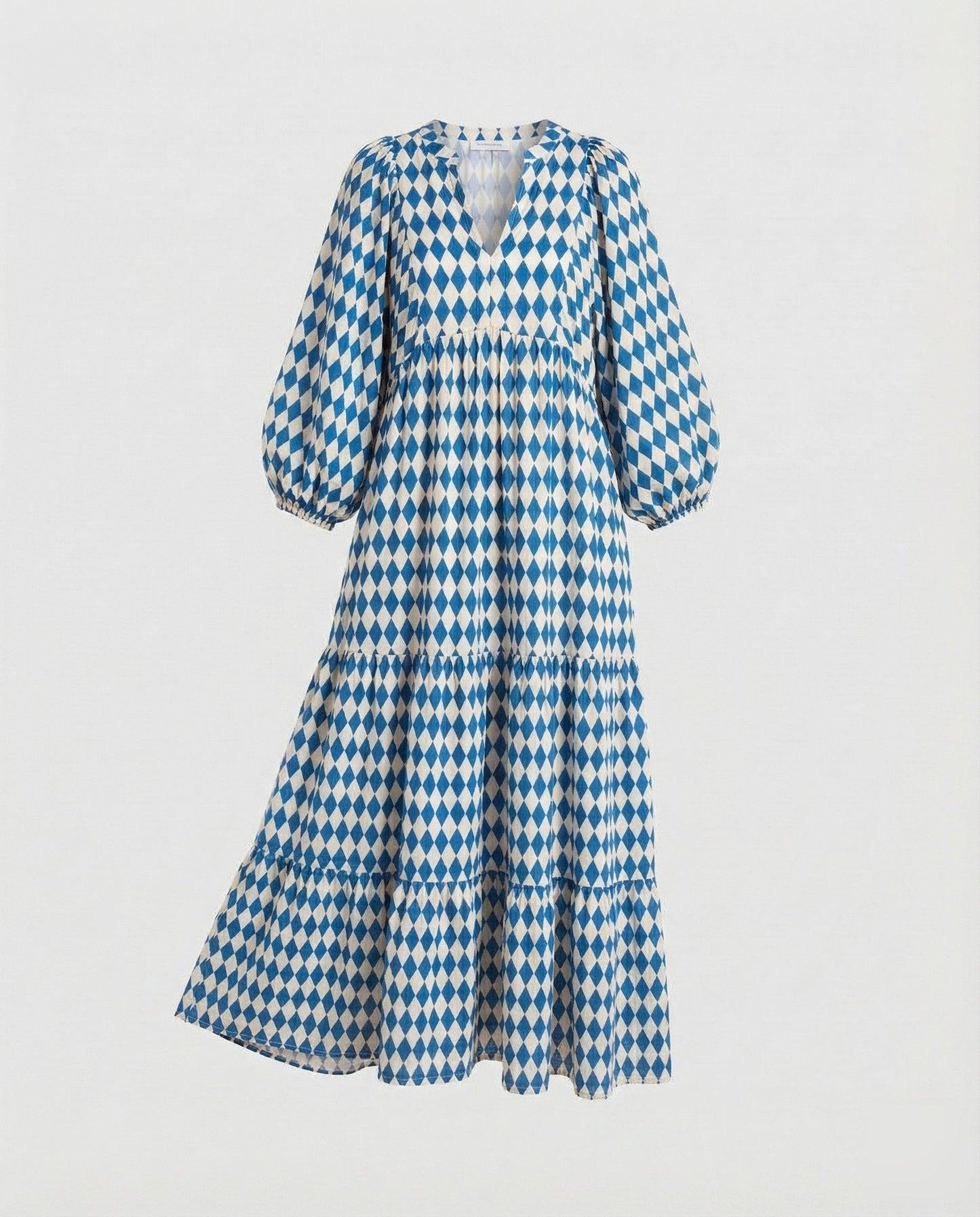 Lulu | Midikleid Damen V-Ausschnitt Gestufter Rock Midilänge Freizeit