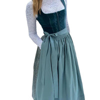Dirndl Damen Tailliert Midi Freizeit mit Schürze