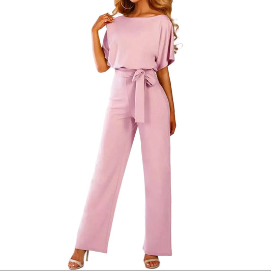 Combinaison Femme Coupe Ample Décontractée Ceinture Jambe Large