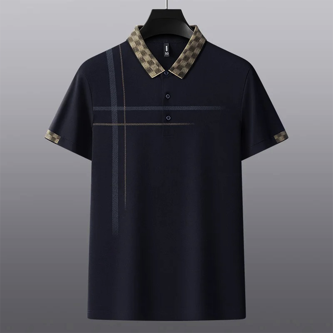 Polo-Shirt Herren Regular Fit Freizeit Karodesign