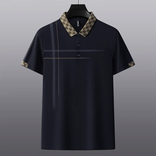Polo homme coupe droite motif carreaux