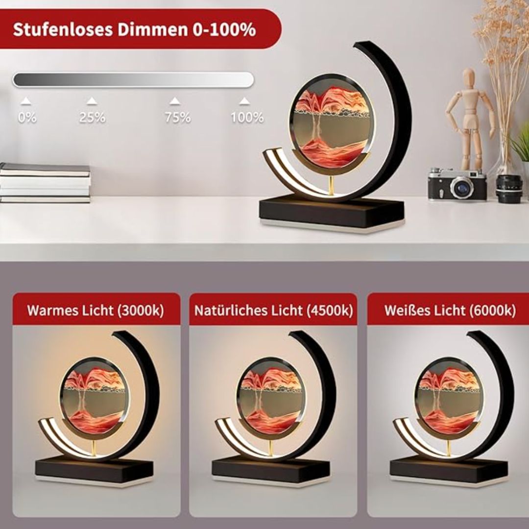 LED Tischlampe Sandbild Modern Deko Wohnzimmer Minimalistisch