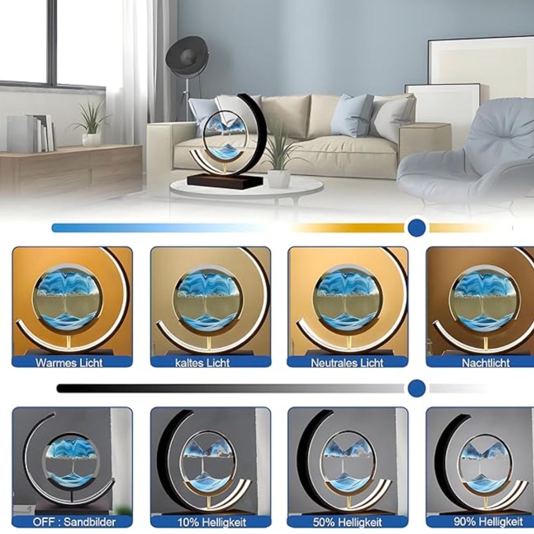 LED Tischlampe Sandbild Modern Deko Wohnzimmer Minimalistisch