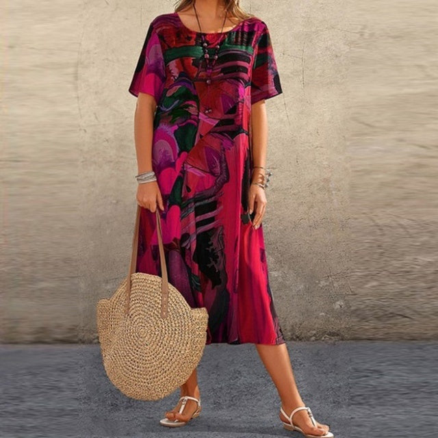Sommerkleid Damen Relaxed Fit Freizeit