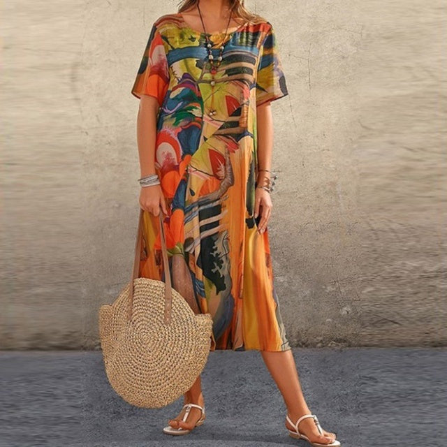 Sommerkleid Damen Relaxed Fit Freizeit