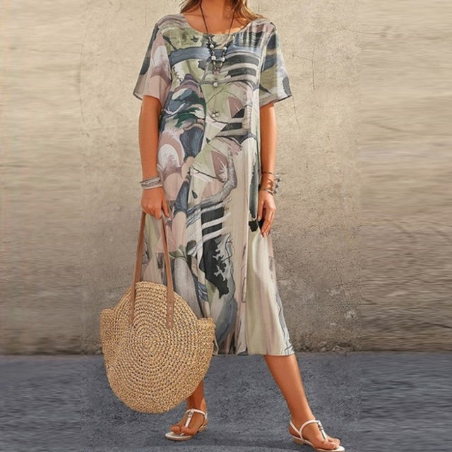 Sommerkleid Damen Relaxed Fit Freizeit