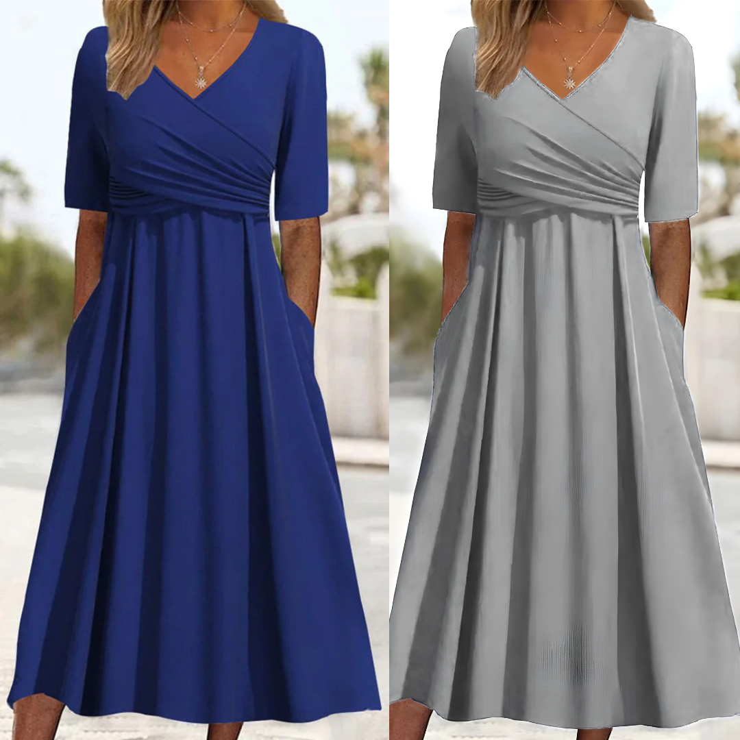 Kleid Damen A-Linie Kurzarm Casual Sommer