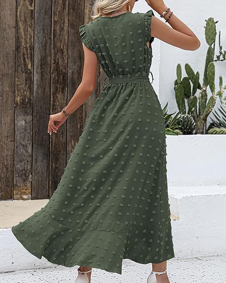 Faltenrock Kleid Damen Elegant Midi Casual