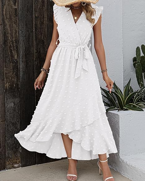 Faltenrock Kleid Damen Elegant Midi Casual