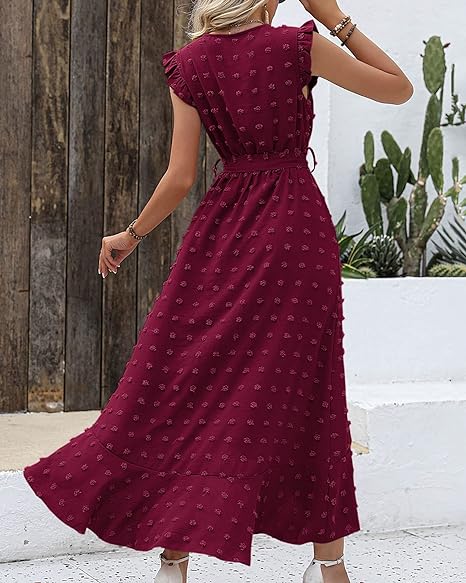 Faltenrock Kleid Damen Elegant Midi Casual