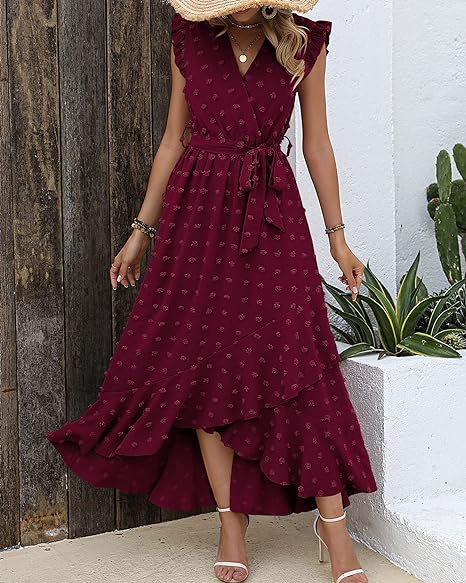 Faltenrock Kleid Damen Elegant Midi Casual