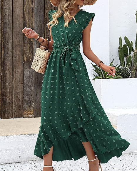 Faltenrock Kleid Damen Elegant Midi Casual