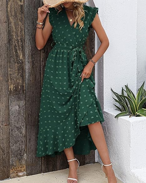 Faltenrock Kleid Damen Elegant Midi Casual
