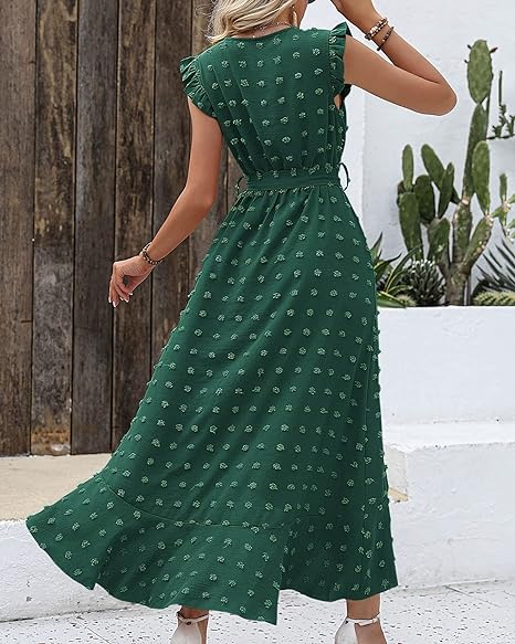 Faltenrock Kleid Damen Elegant Midi Casual
