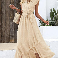 Faltenrock Kleid Damen Elegant Midi Casual